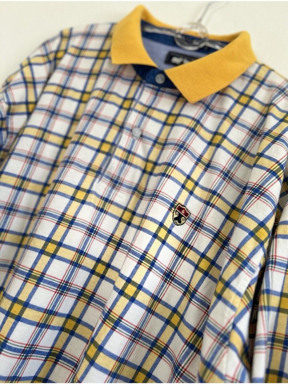 Woods & Gray Vintage 90s Polo Shirt Multicolor Plaid Size 2XL